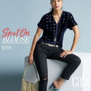 CAbi Navy Spot On Blouse